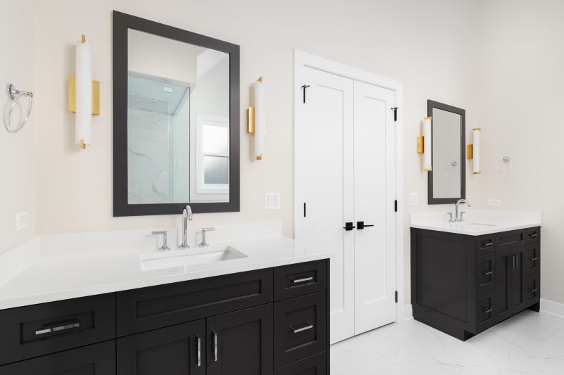 Bathroom with custom cabinetry and storage